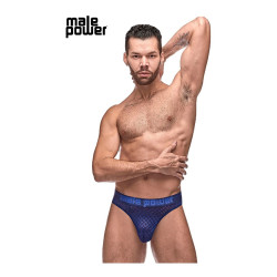 male power Thong DIAMOND MESH Bleu